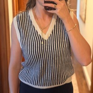 Striped V-Neck Sweater Vest